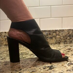 Via Spiga Black Open-Toe Heels
